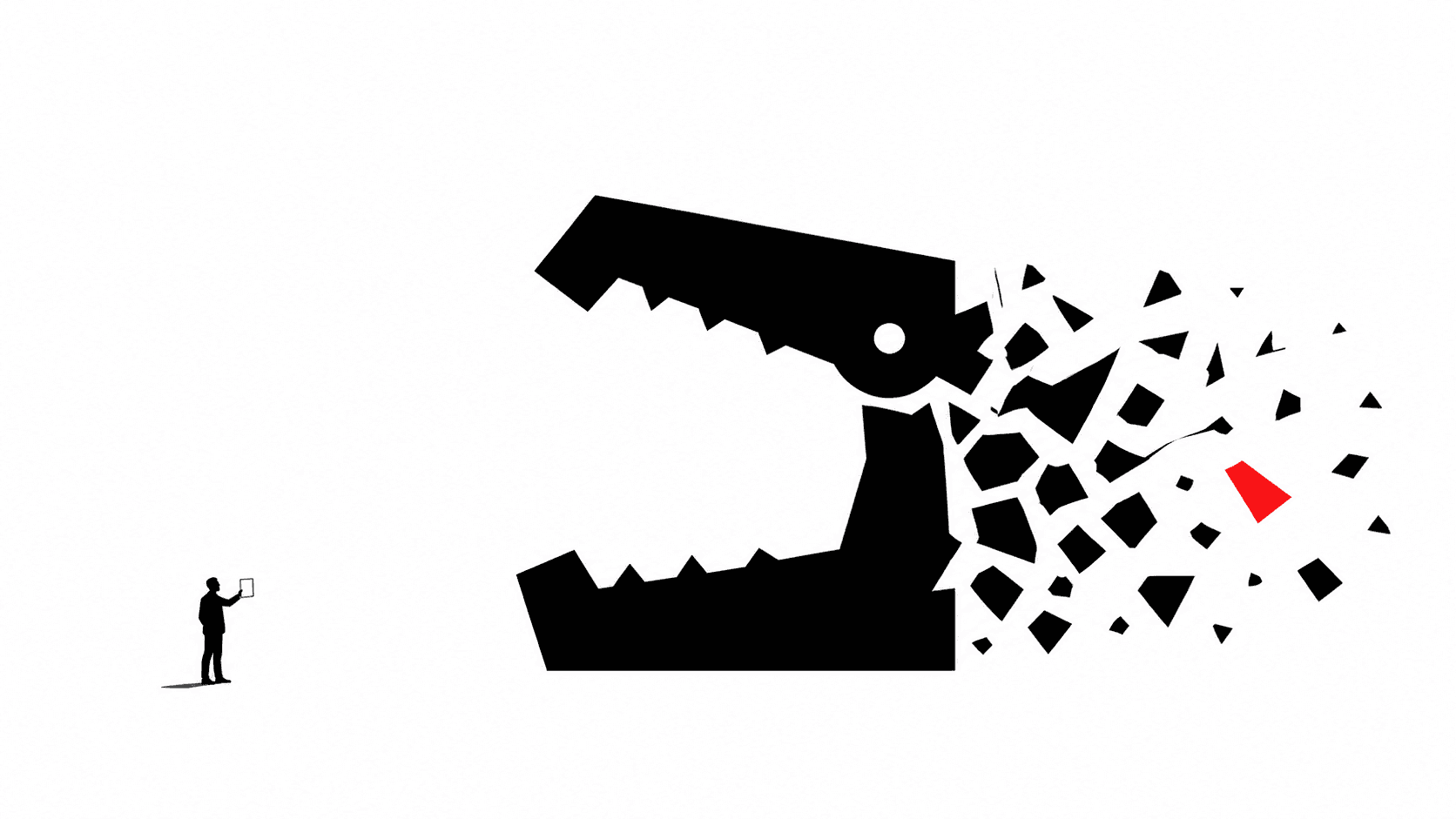 Illustration of a human figure absorbing abstract signals while reading
